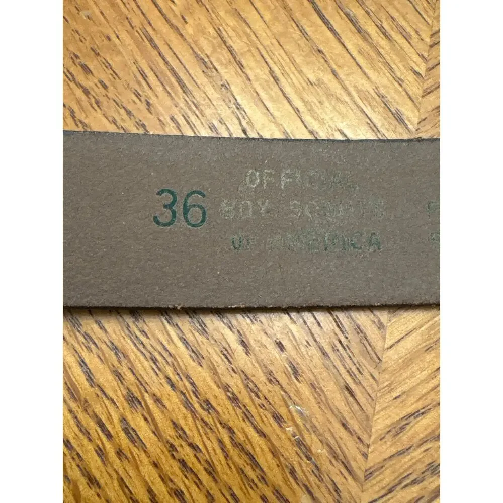 1960s Vintage Boy Scouts of America Leather Belt Brass Be Prepared Buckle 36